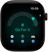 Apple Watch Series 12, aluminum case, black color, readiness score of 8, right side exterior, Digital Crown