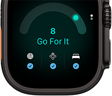 Apple Watch Ultra 4, titanium case, black color, readiness score of 8, right side exterior, Digital Crown, raised side button
