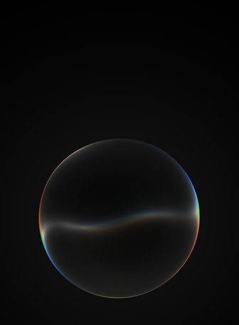 Siri AI interface, transparent orb on black background with text reading: "Siri, what time should I leave for practice?"