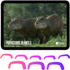 iPad playing Apple TV+ streaming show Prehistoric Planet