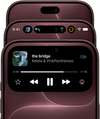 3 iPhone 18 Pros in Burgundy fanned out to show Dynamic Island in different modes: off, minimized, maximized
